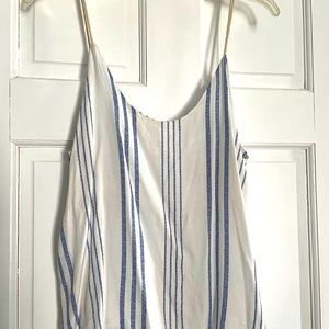 Blue and white striped tank top